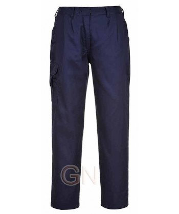 Pantalón laboral de mujer multibolsillos color azul marino