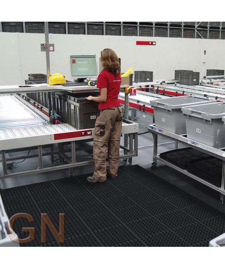 Alfombra modular para zonas húmedas y secas con cargas pesadas