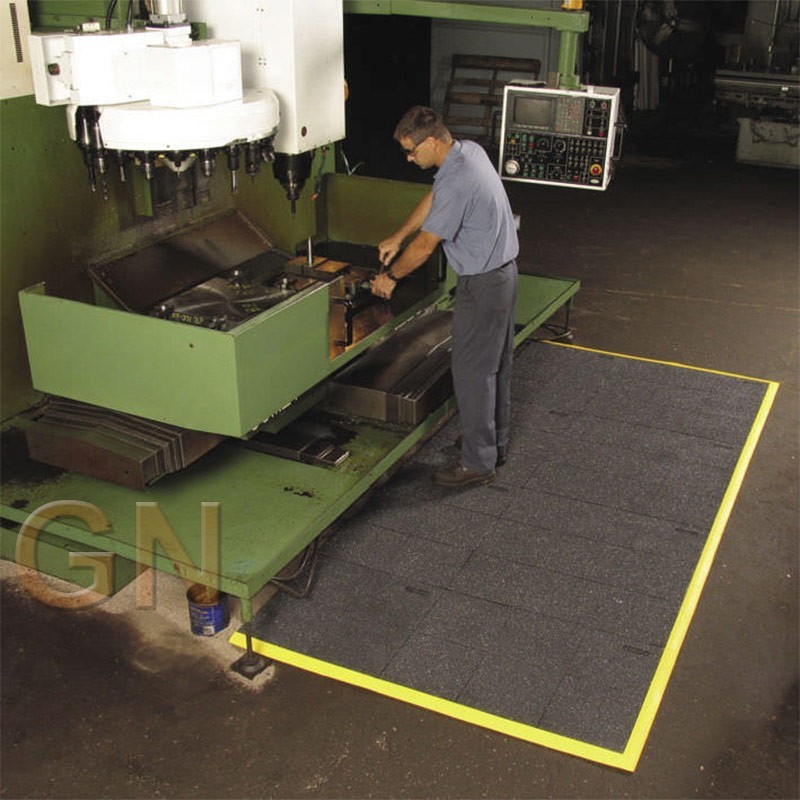 Alfombra modular, antideslizante,ignífuga, de nitrilo para soldadura en zonas secas