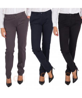 Pantalón chino elástico para mujer de algodón. Con chaqueta a juego