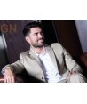 Americana Slim Fit de algodón elástico para traje de hombre