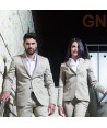 Americana ajustada de algodón elástico para traje de mujer
