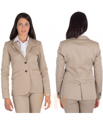 Americana ajustada de algodón elástico para traje de mujer