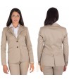 Americana ajustada de algodón elástico para traje de mujer