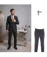 Pantalón traje regular fit, con pinzas para traje de hombre