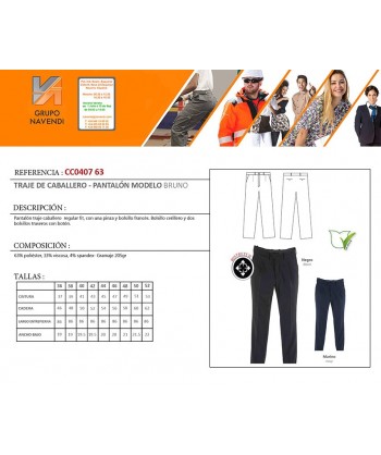 Pantalón traje regular fit, con pinzas para traje de hombre