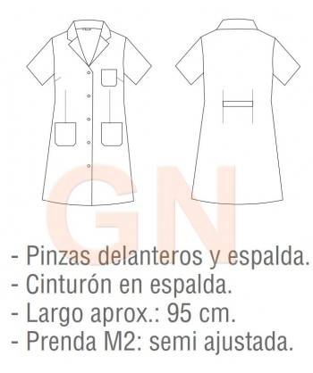 Bata de manga corta vichy mil rayas