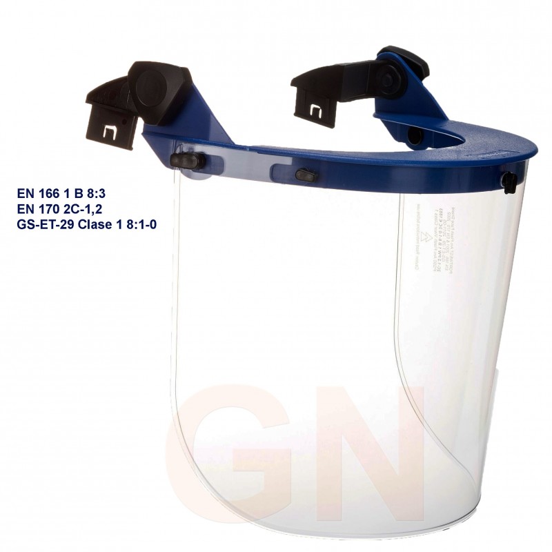 Pantalla facial dieléctrica clase 1 para soporte a casco