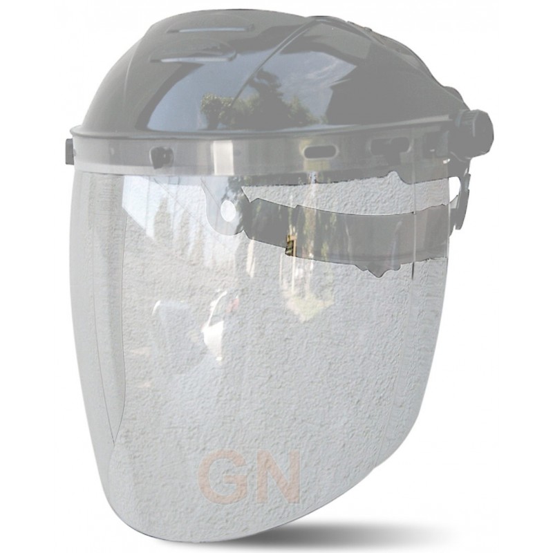 Visor o pantalla facial translucido