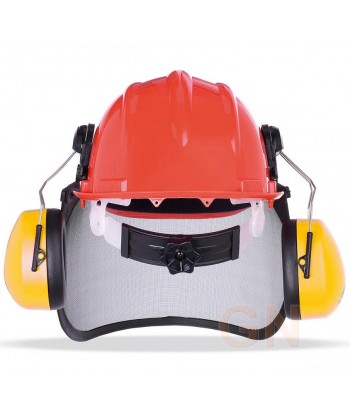 Kit forestal de pantalla facial + soporte + casco + orejeras