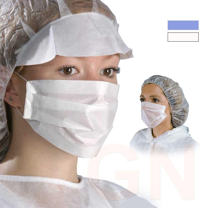 Mascarilla de polipropileno de doble capa con gomas