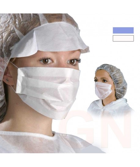 Mascarilla de polipropileno de doble capa con gomas