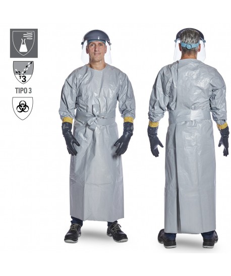 Bata DuPont™ Tychem® F larga hasta media pierna
