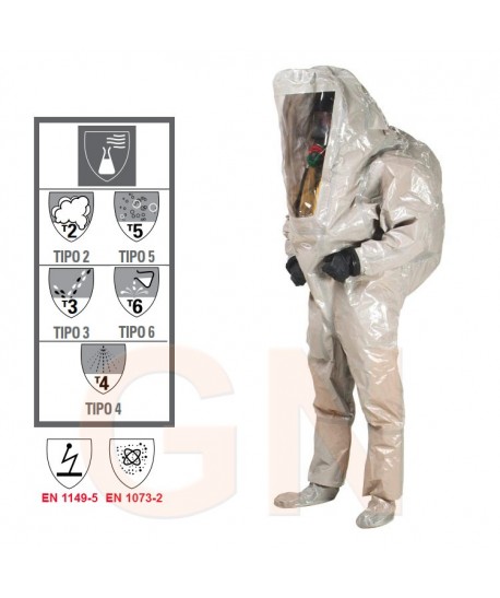 Escafandra GasGuard® T2 Integral 1 Topguard® Gris (Tipo 2B, 3B, 4B, 5 y 6)