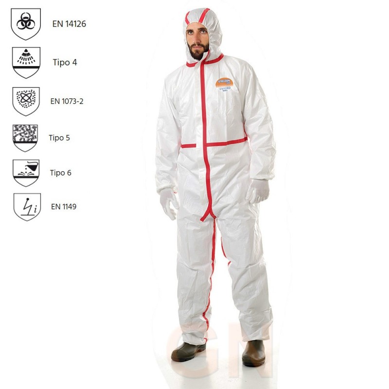 Buzo desechable e impermeable. Tipo 4, 5 y 6  (1 und)