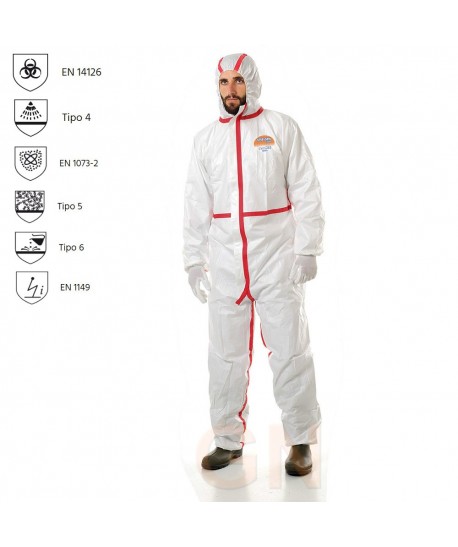 Buzo desechable e impermeable. Tipo 4, 5 y 6  (1 und)