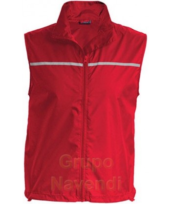 Chaleco de running con cinta reflectante color  rojo