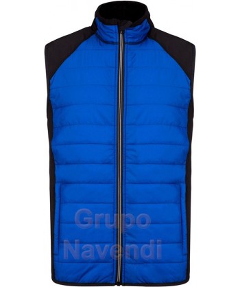 Chaleco bicolor, acolchado con cierre cremallera
