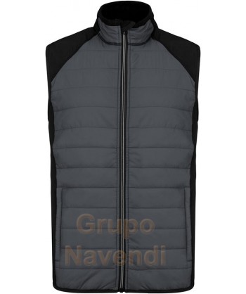 Chaleco bicolor, acolchado con cierre cremallera