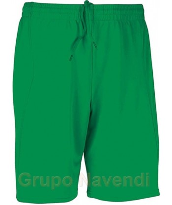 Bermuda o short sin bolsillos de secado rápido para deporte para niño color verde