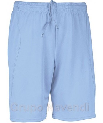 Bermuda o short sin bolsillos de secado rápido para deporte para niño color celeste
