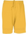 Bermuda o short sin bolsillos de secado rápido para deporte para niño color amarillo