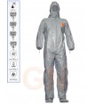 Buzo desechable Tychem 6000 F gris con calcetines -Tipo 3B, 4B, 5, 6-
