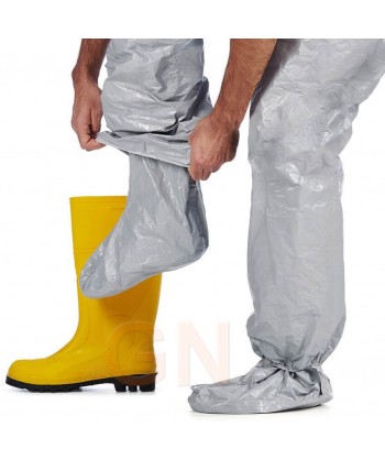 Buzo desechable Tychem 6000 F gris con calcetines -Tipo 3B, 4B, 5, 6-