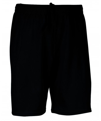 Bermuda o short sin bolsillos de secado rápido para deporte para niño color negro