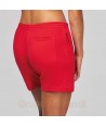 Bermuda de felpa con cintura elástica y bolsillos para mujer color rojo