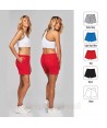 Bermuda de felpa con cintura elástica y bolsillos para mujer color rojo