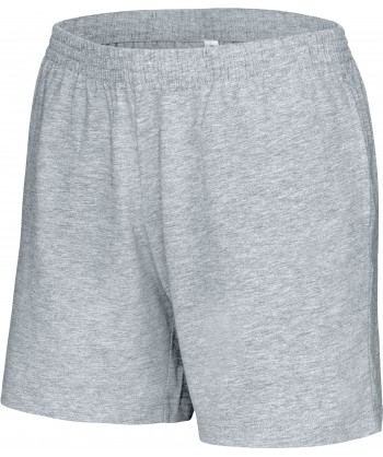 Bermuda de felpa con cintura elástica y bolsillos para mujer color gris