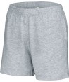 Bermuda de felpa con cintura elástica y bolsillos para mujer color gris