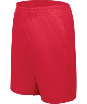 Bermuda de felpa con cintura elástica y bolsillos para niño color rojo