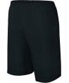 Bermuda de felpa con cintura elástica y bolsillos para niño color negro