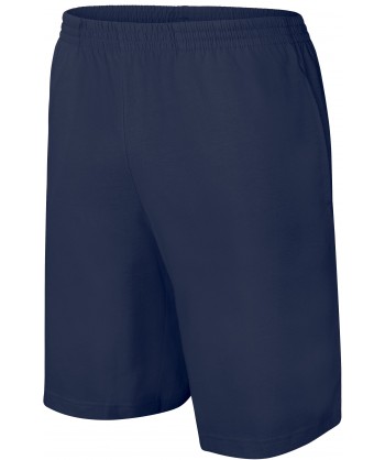Bermuda de felpa con cintura elástica y bolsillos para niño color azul marino
