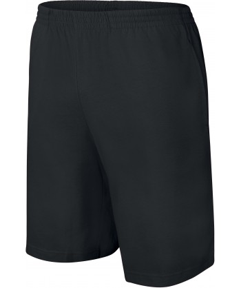 Bermuda de felpa con cintura elástica y bolsillos para hombre color negro