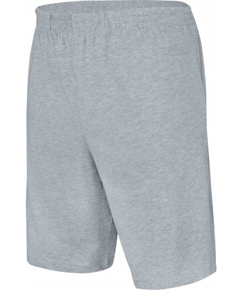 Bermuda de felpa con cintura elástica y bolsillos para hombre color gris
