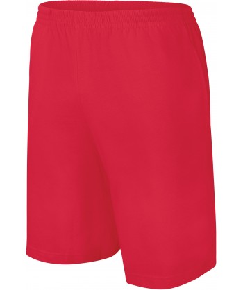 Bermuda de felpa con cintura elástica y bolsillos para hombre color rojo