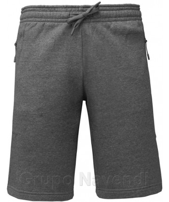 Bermuda deportivo de felpa con 3 bolsillos para hombre color gris