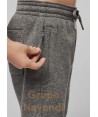 Bermuda deportivo de felpa con 3 bolsillos para hombre color gris