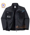 Chaqueta bicolor, acolchada multielástica con refuerzos color negra