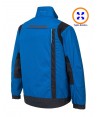 Chaqueta bicolor, acolchada multielástica con refuerzos color azul