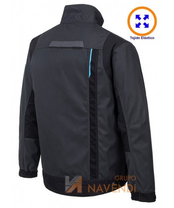 Chaqueta bicolor, acolchada multielástica con refuerzos color negra