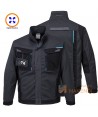 Chaqueta bicolor, acolchada multielástica con refuerzos color negra