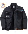 Chaqueta bicolor, acolchada multielástica con refuerzos color negra