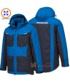 Parka bicolor, impermeable, multielástica con capucha