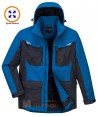 Parka bicolor, impermeable, multielástica con capucha