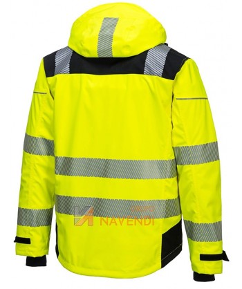 Chubasquero alta visibilidad impermeable y transpirable bicolor