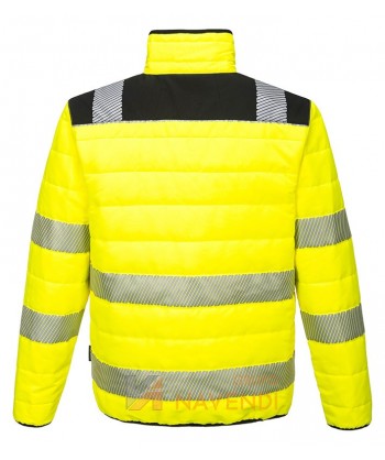 Cazadora de alta visibilidad tipo plumas con forro Insulatex amarillo flúor y negro, PW371 de Portwest
